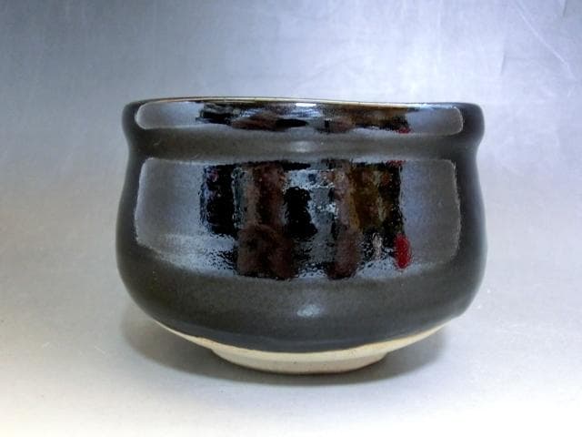 茶碗■黒織部「岡本篤」天神窯 桐共箱 お茶道具 古美術 時代物 骨董品■