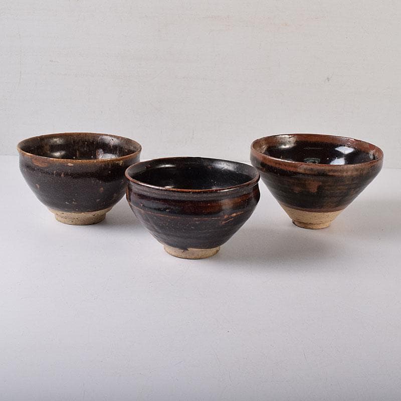 茶道具　瀬戸焼　古瀬戸天目茶碗　3点まとめて　V　R8468