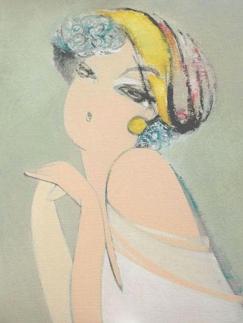 油絵 菅家令子 絵 絵画 インテリア F6-082811 人物 人物 女性像