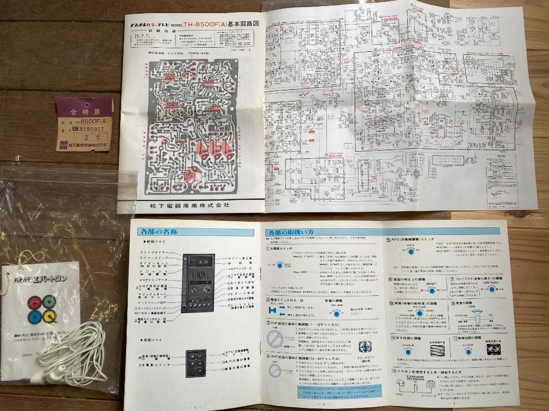 昭和レトロ　ナショナル　カラーテレビ　パナカラー TH-8500F