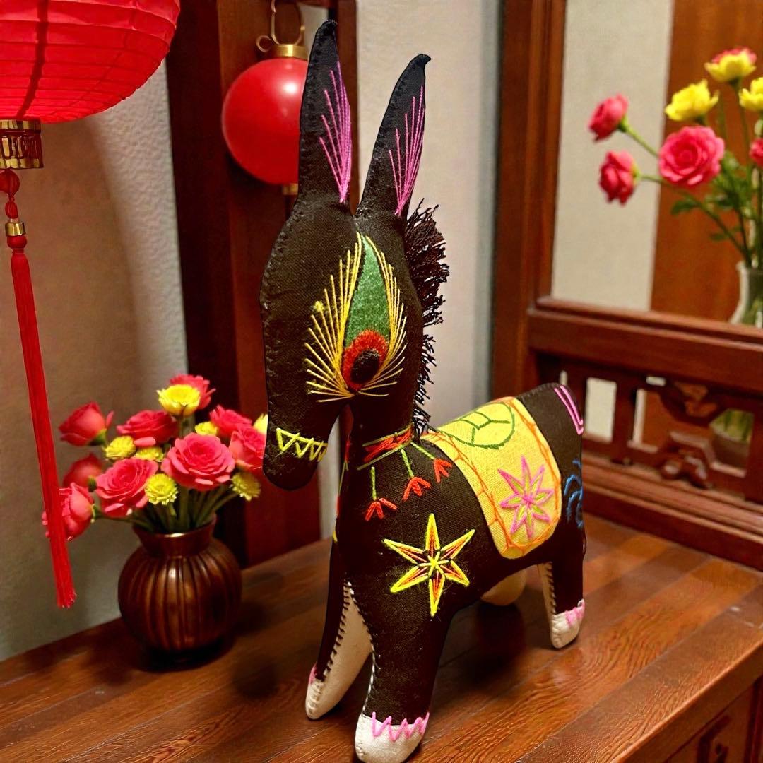 昭和期の中国民間玩具・陝西省西安 毛馿（馬）郷土玩具　午年　干支飾り