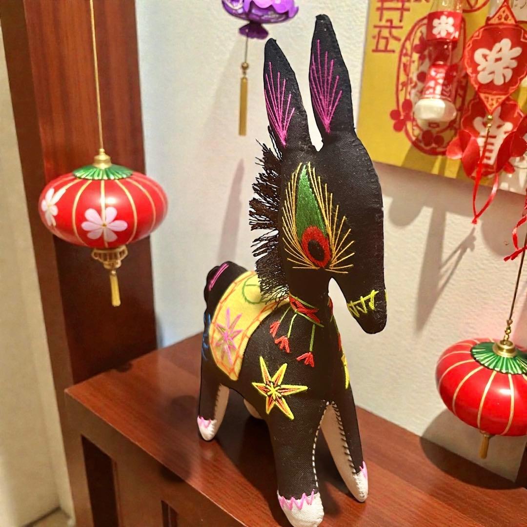 昭和期の中国民間玩具・陝西省西安 毛馿（馬）郷土玩具　午年　干支飾り