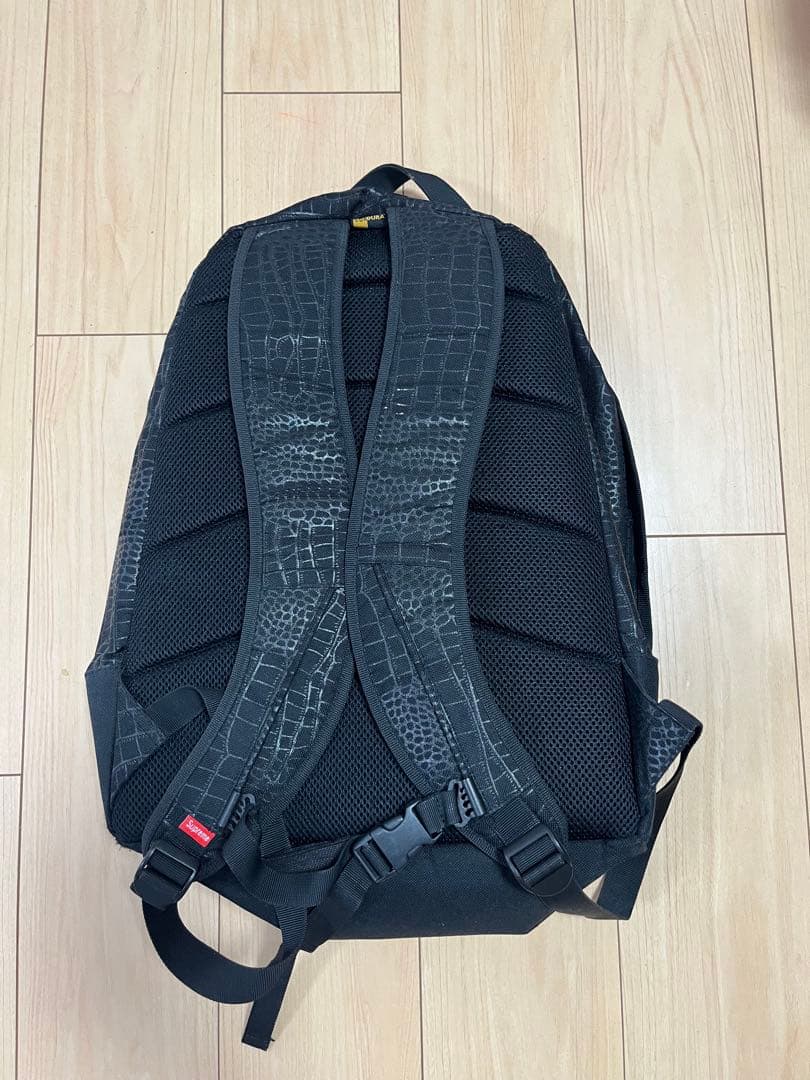 Supreme クロコダイル柄　ブラックリュック