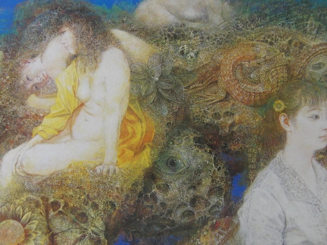 山本文彦、【此岸】、希少な額装用画集より、新品額装付