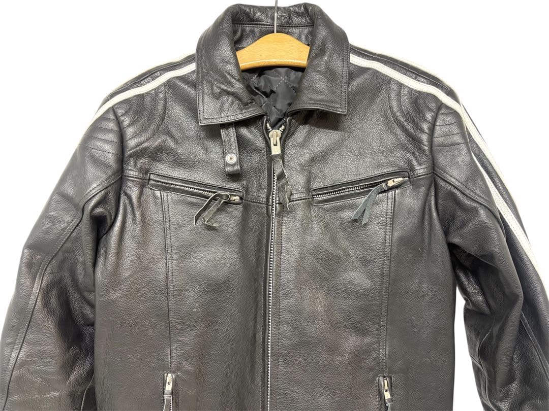 ①Freedom レザー ライダース ジャケット ホワイトライン