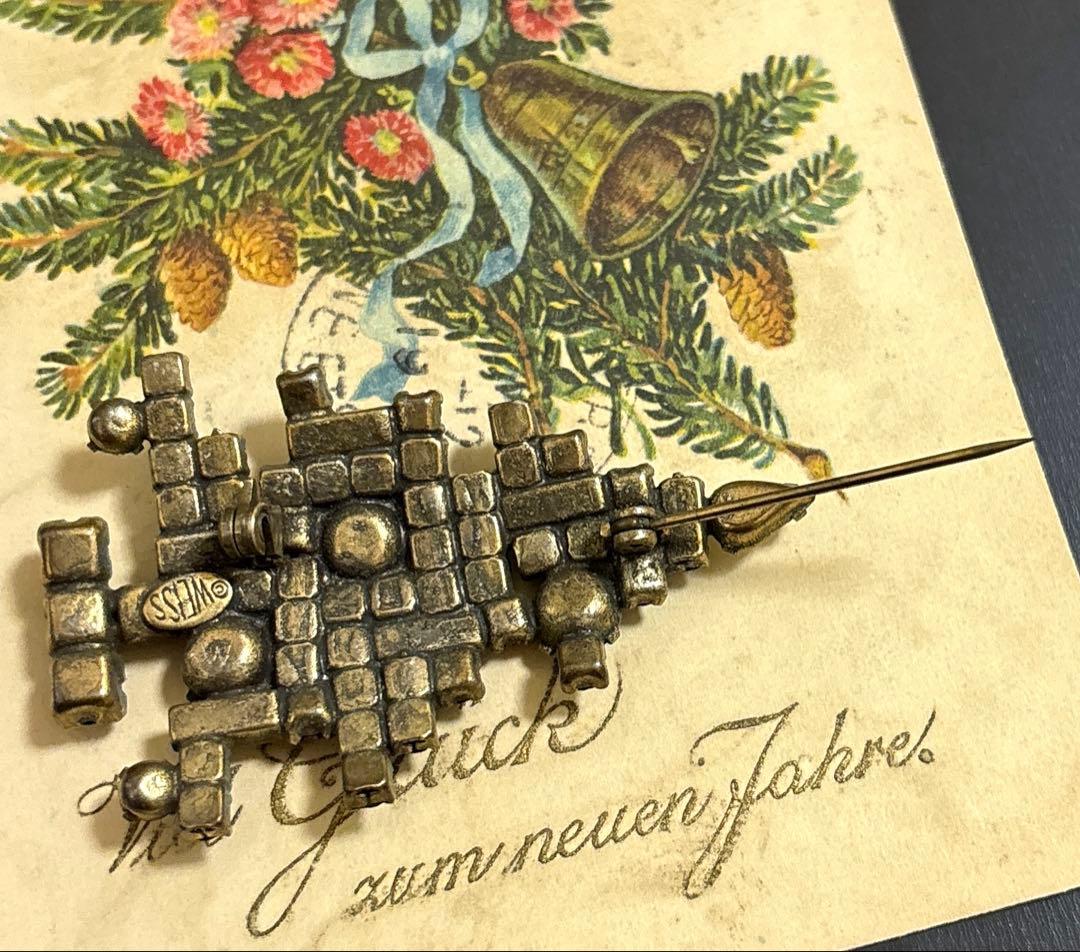 USA WEISS ヴィンテージブローチ Xmas Tree 5Candles