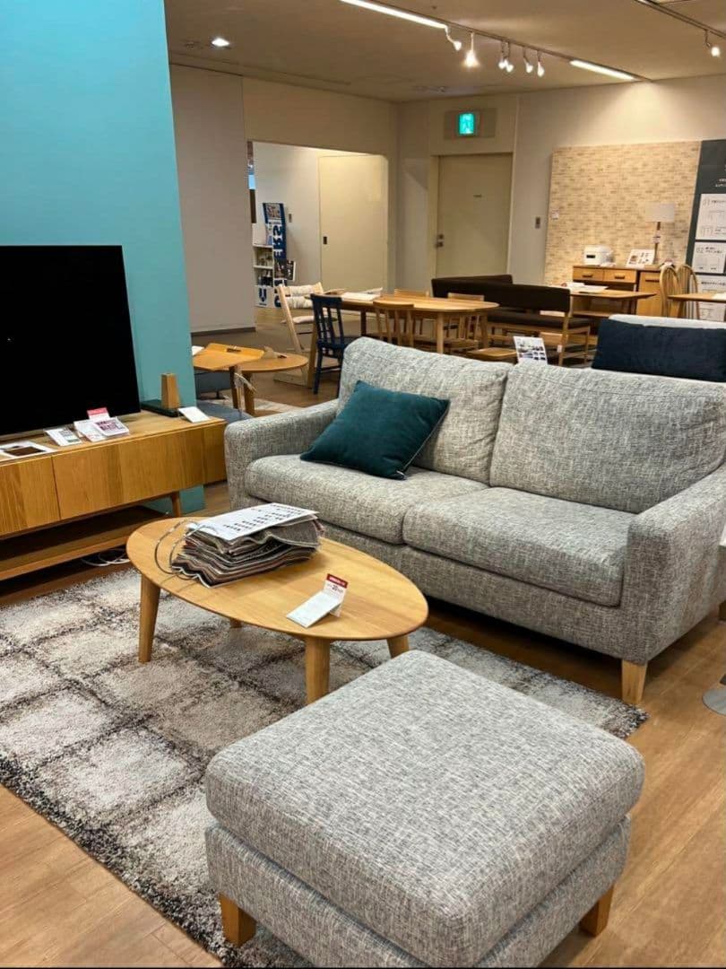 大塚家具 ソファ　 グレー ファブリック 2人掛け