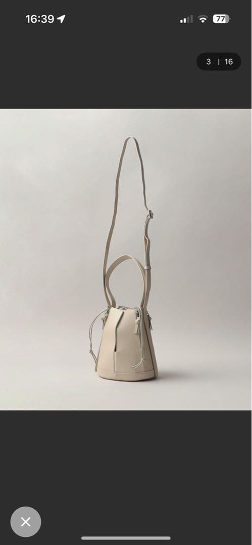 ホワイト バケツ型 ショルダーバッグ