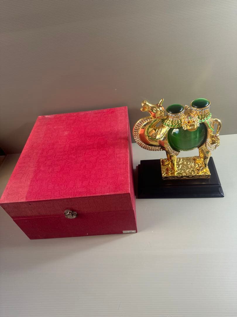 1542 中国美術 りゅうきんらくだ 流金駱駝 金メッキ ラクダ 奮門開拓　2客