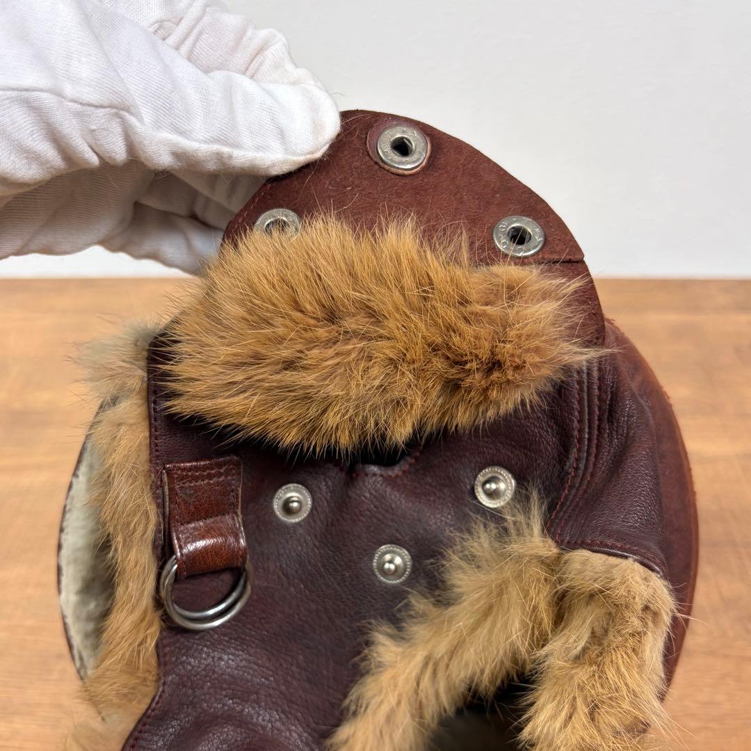 貴重 当時物 実物 旧日本陸軍 戦車帽 防寒型 冬様 革製 日本軍 ヘルメット