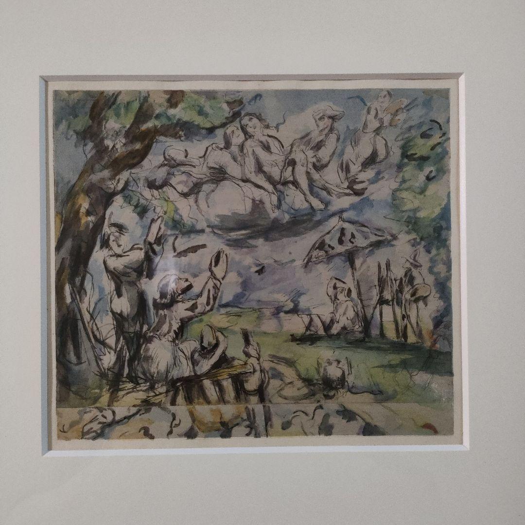 ポール セザンヌ　銅版画『昇天』1923年製作、ウコン布＆共箱付