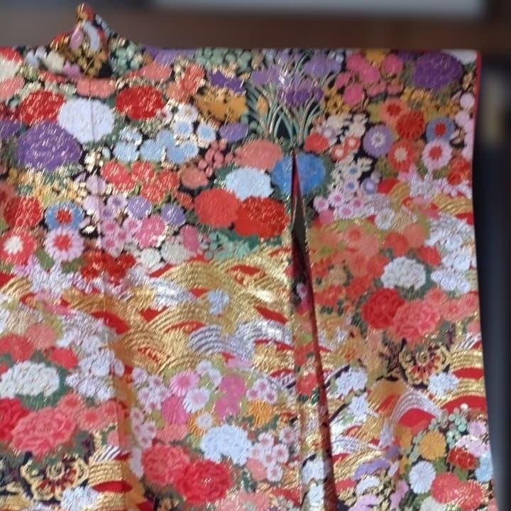 色打掛 花柄 金糸唐織りM