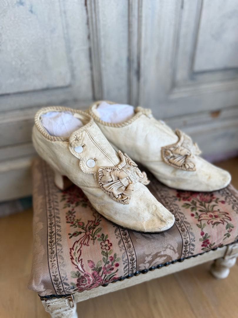 フランスアンティーク激レアウェディングレザーボタンブーツ