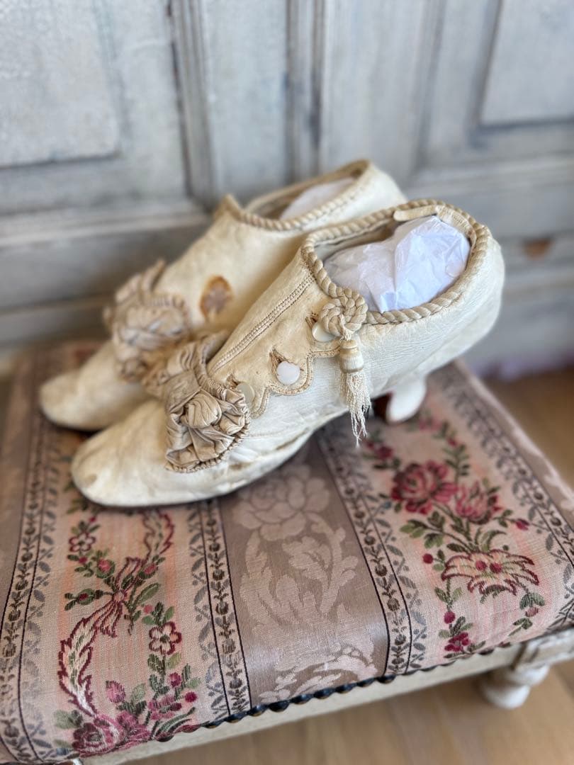 フランスアンティーク激レアウェディングレザーボタンブーツ