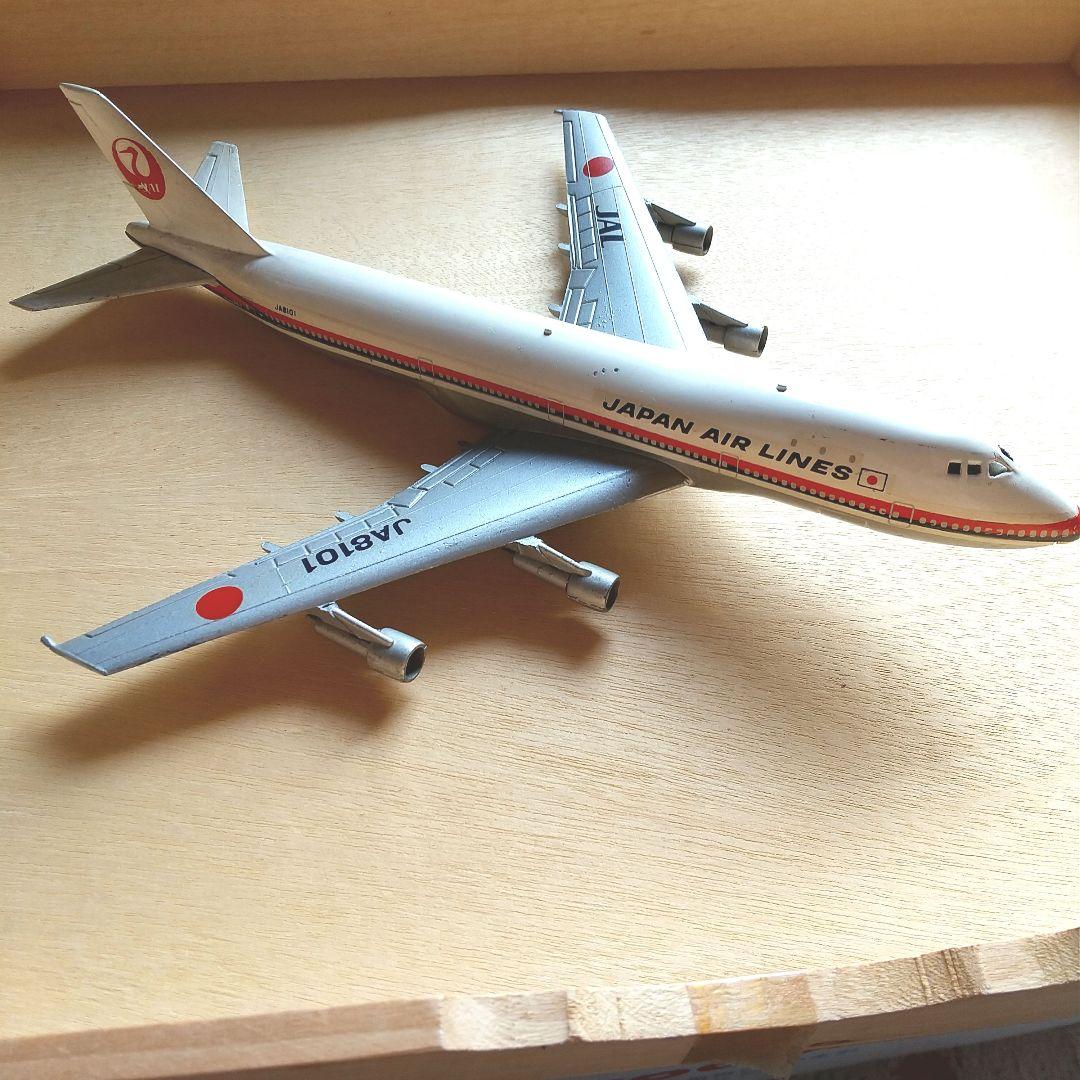 【希少】飛行機模　JAL 8101　鶴マーク　メタル台座付き