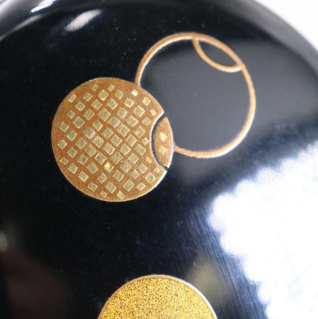 藤野松香作 輪島塗 つぼつぼ蒔絵 中棗 金塗 茶道具 共箱共布　V880