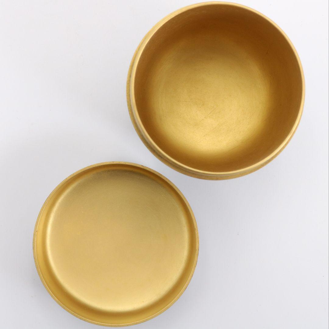 藤野松香作 輪島塗 つぼつぼ蒔絵 中棗 金塗 茶道具 共箱共布　V880