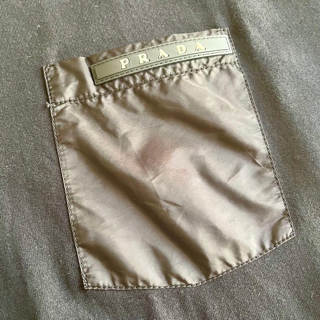 PRADA ナイロンショルダー・ポケット Tシャツ 黒 Mサイズ