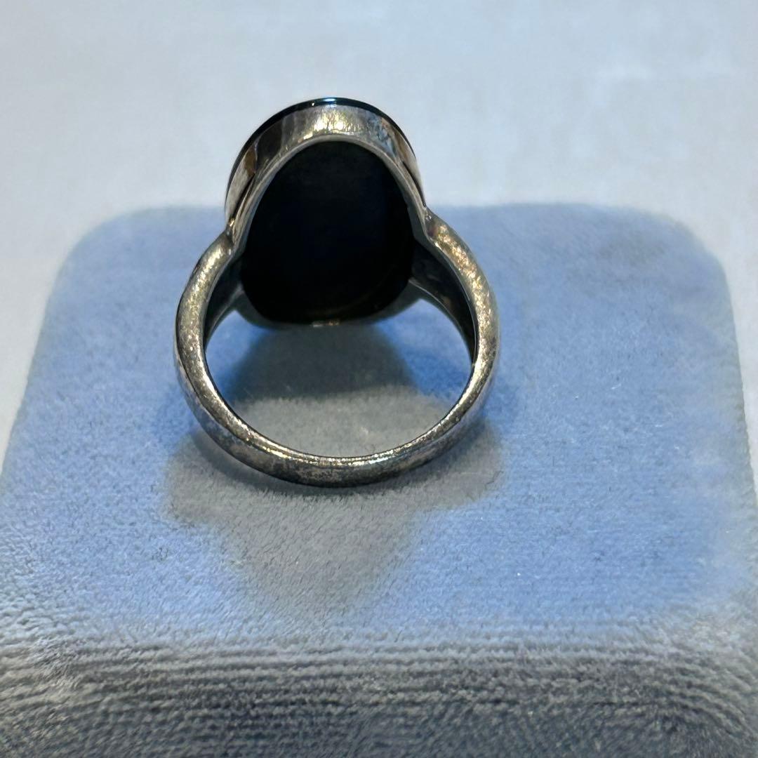 l*n様 11号　ヴィンテージ シルバー925 オニキス　マーカサイト　指輪　リ