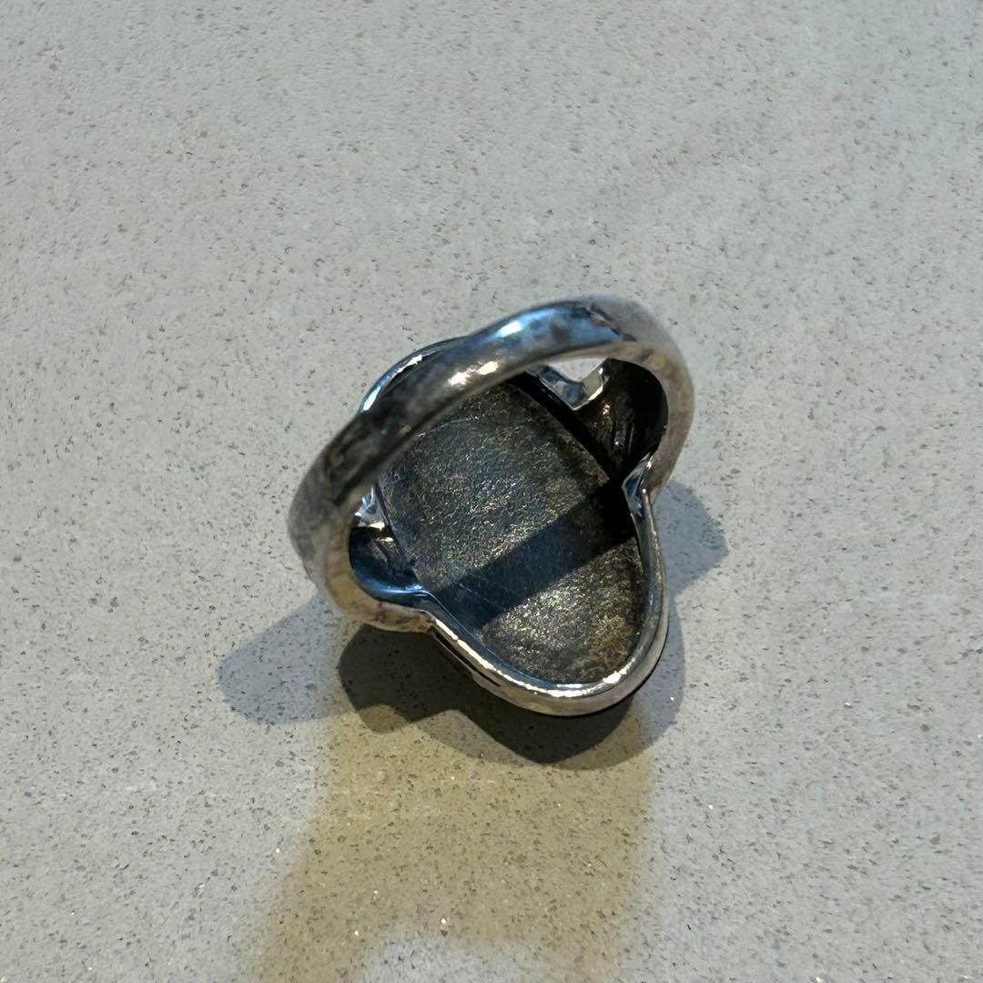 l*n様 11号　ヴィンテージ シルバー925 オニキス　マーカサイト　指輪　リ