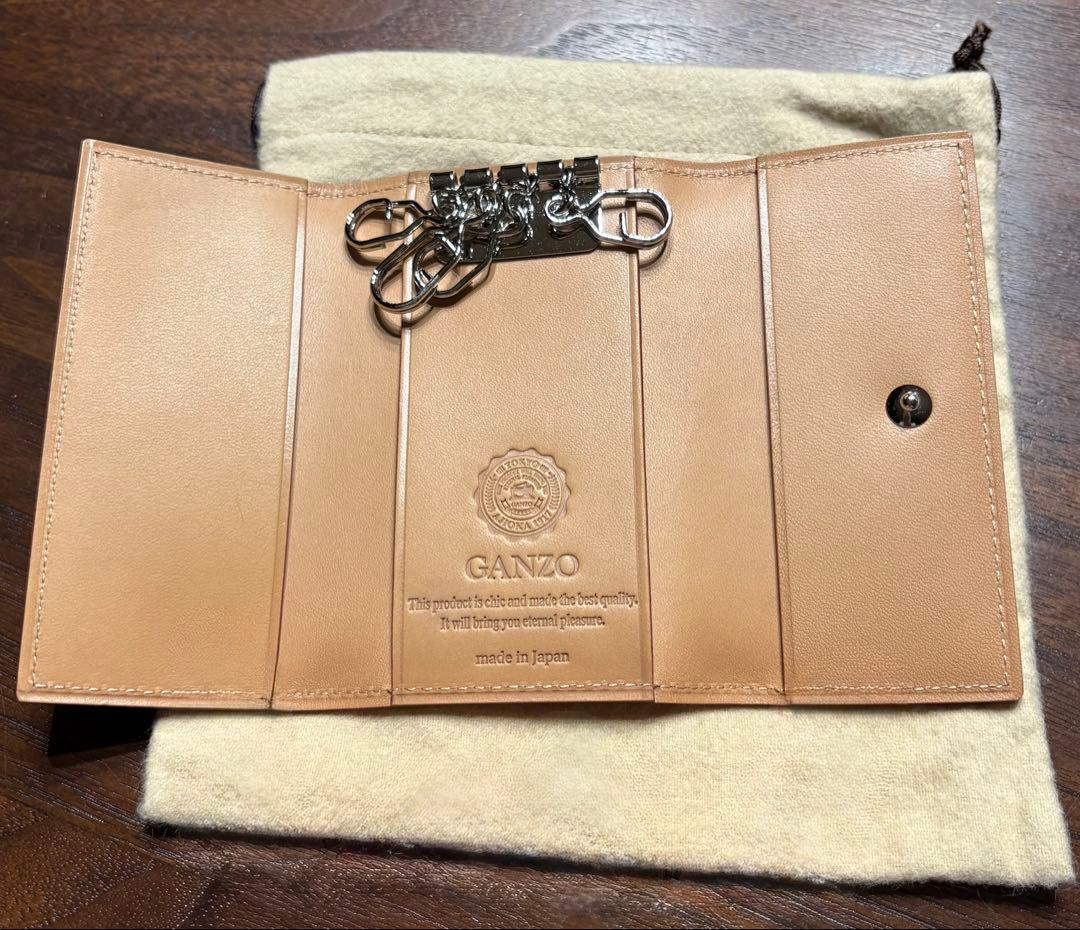 GANZO ブラック レザー キーケース