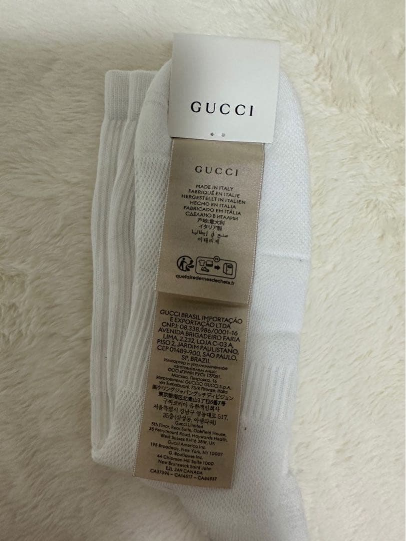 新品未使用タグ付 GUCCI ホワイトソックス Mサイズ