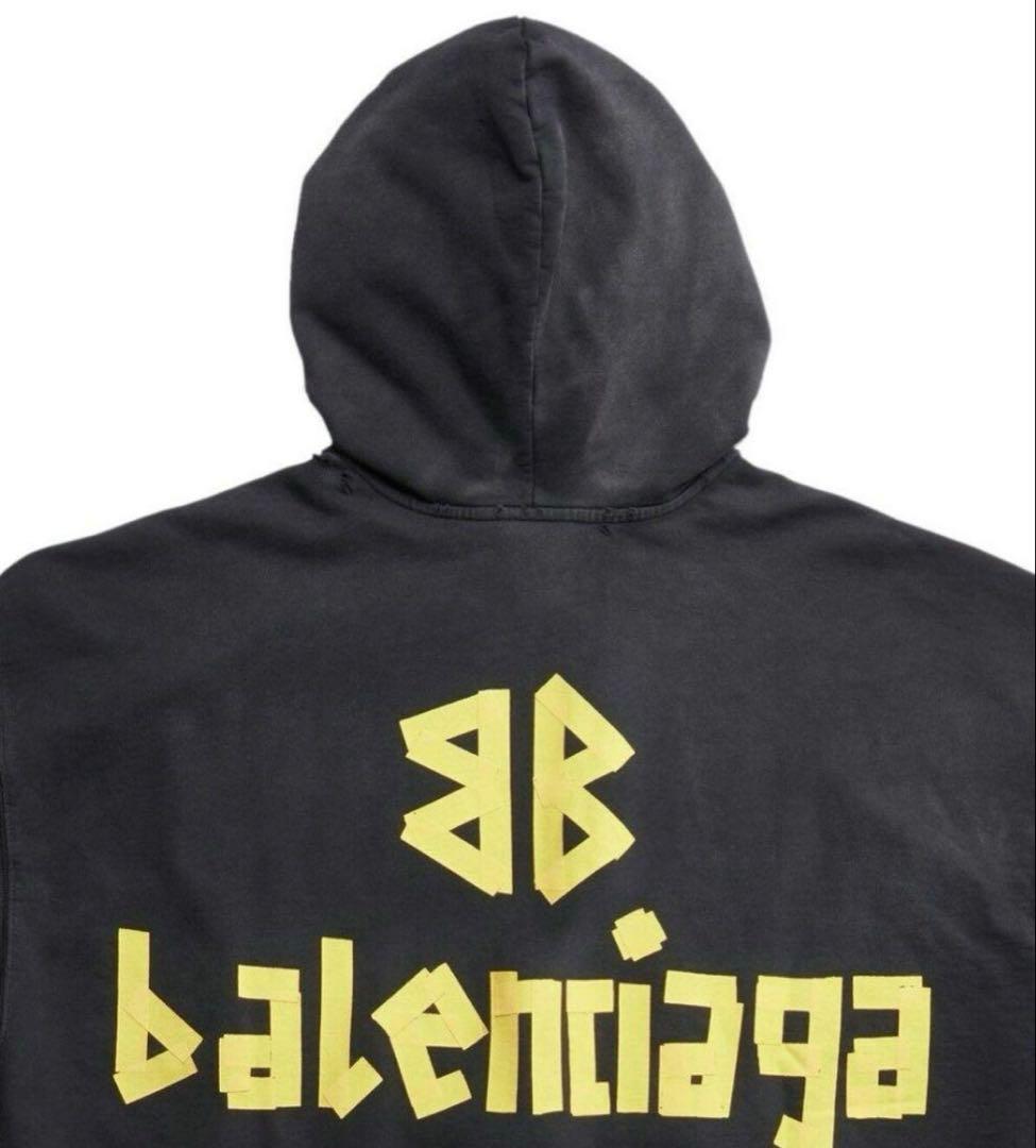 トップス 23ss TapeType Ripped PocketZip-Up Hoodie