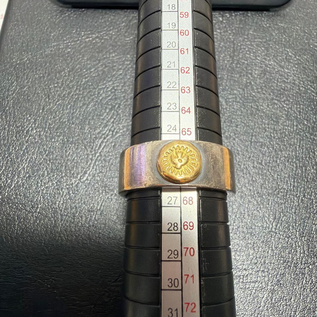 ウイングロック金メタル付きリング