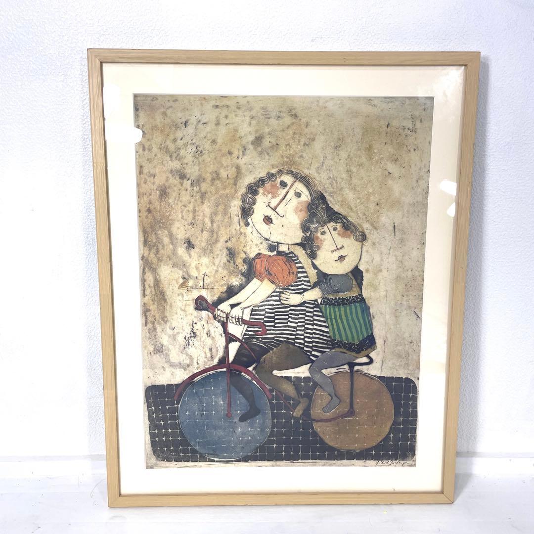 グラシエラ・ロド・ブーランジェ サイン入り 自転車の少女 リトグラフ