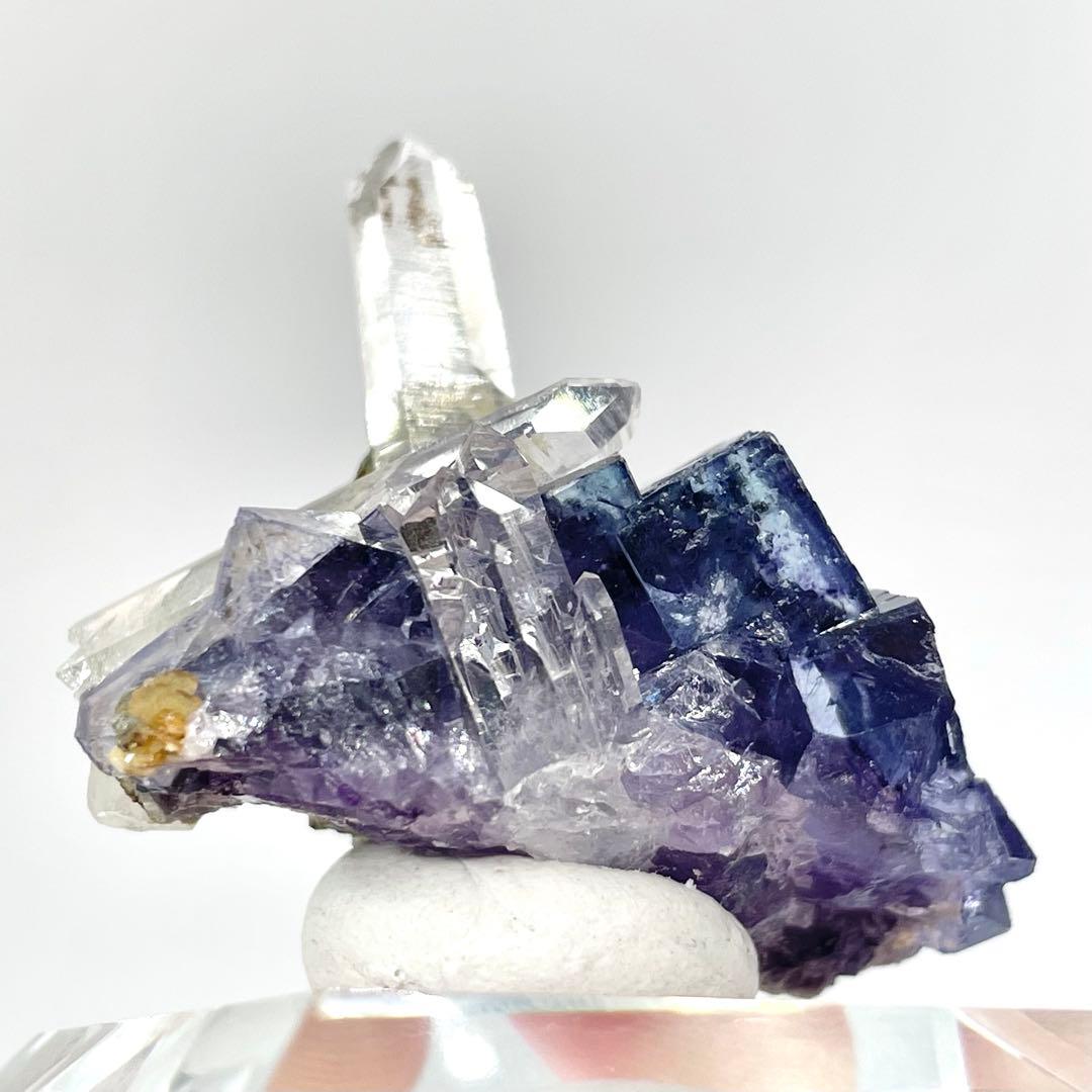 中国 ヤオガンシャン産 フローライト/水晶 共生 鉱物標本