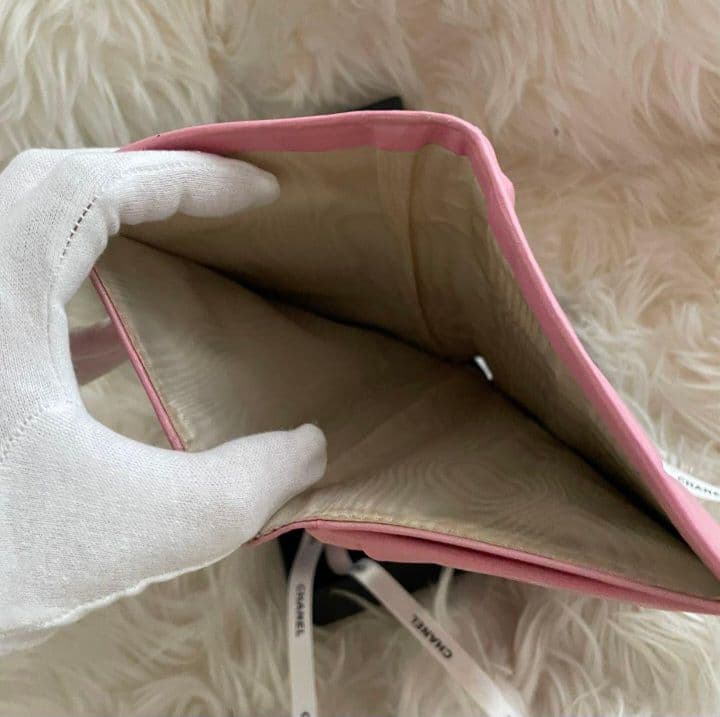 シャネル CHANEL 財布 二つ折り ピンク チョコバー 正規品