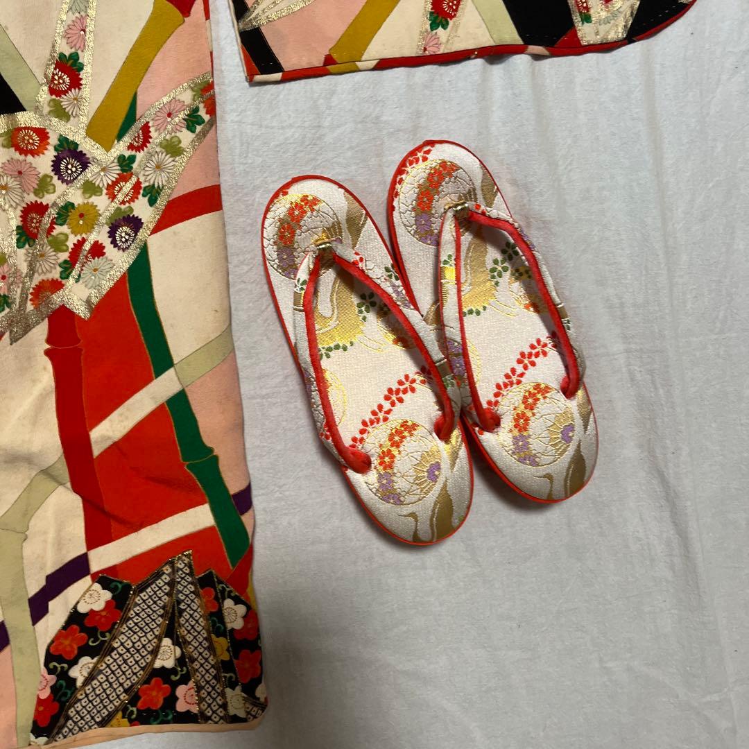 七五三　7歳　女の子　着物　アンティーク　正絹　着物セット