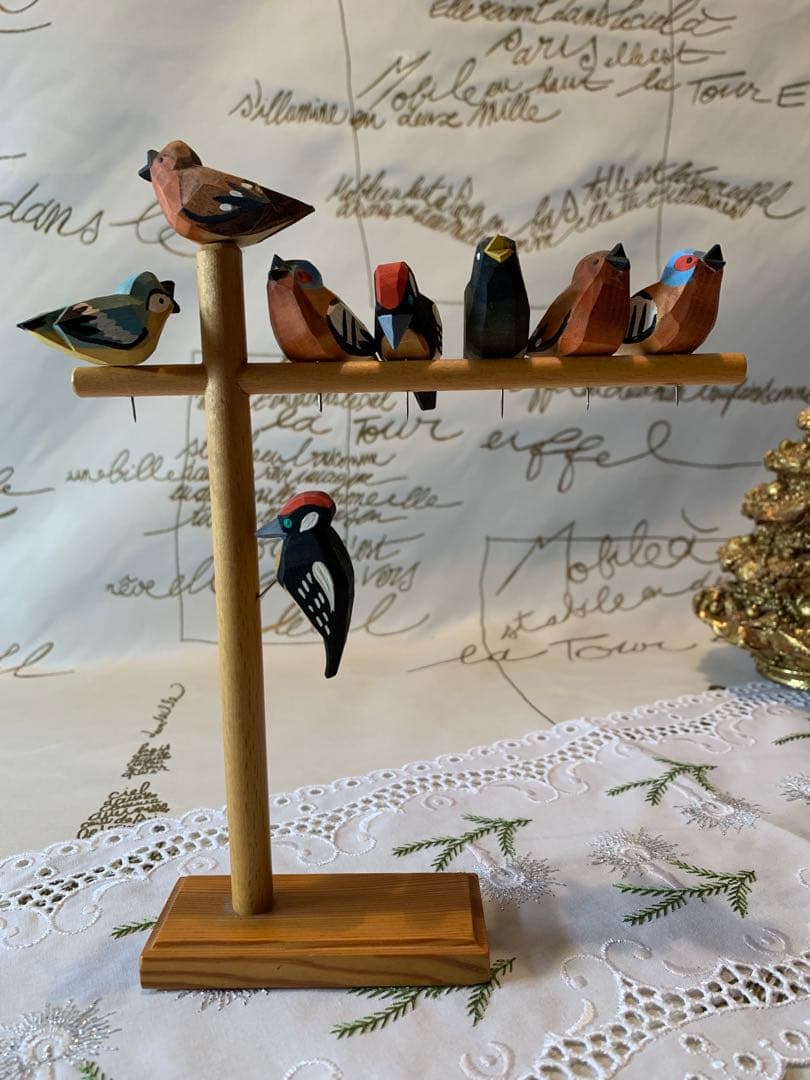 ドイツ製　木製人形　レアなエルツのビンテージの沢山の小鳥の止まり木！可愛い過ぎ！