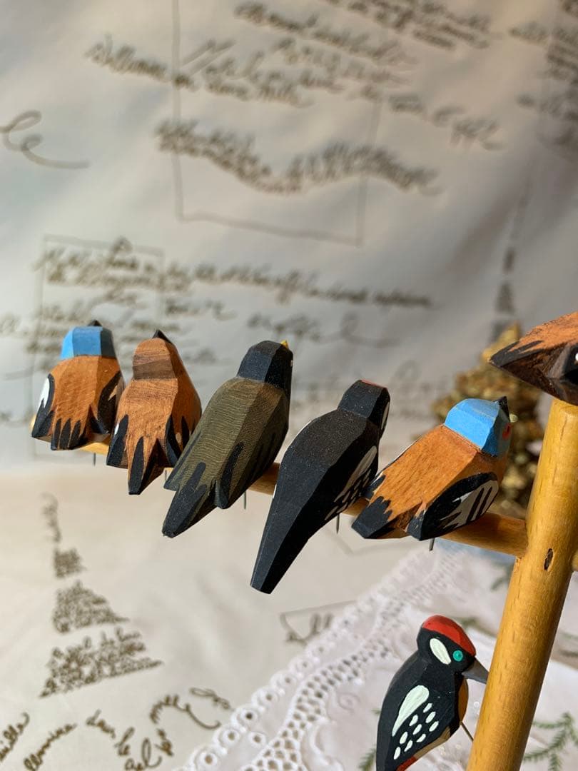 ドイツ製　木製人形　レアなエルツのビンテージの沢山の小鳥の止まり木！可愛い過ぎ！