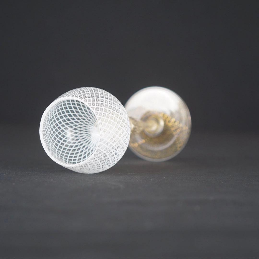 【MURANO】ムラーノ ベネチアンガラス 金彩 ワイングラス ITALY