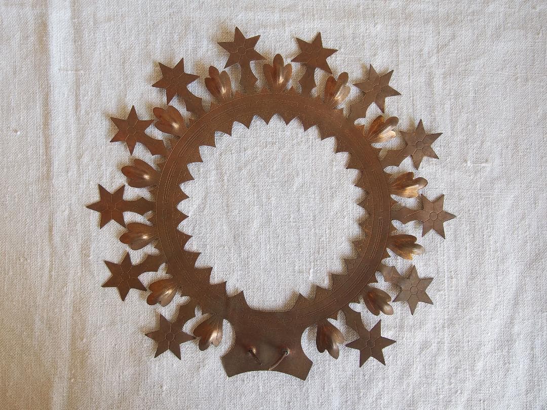 聖母マリア像 星のついた光輪 クラウン 直径25cm カトリック彫像用/K346