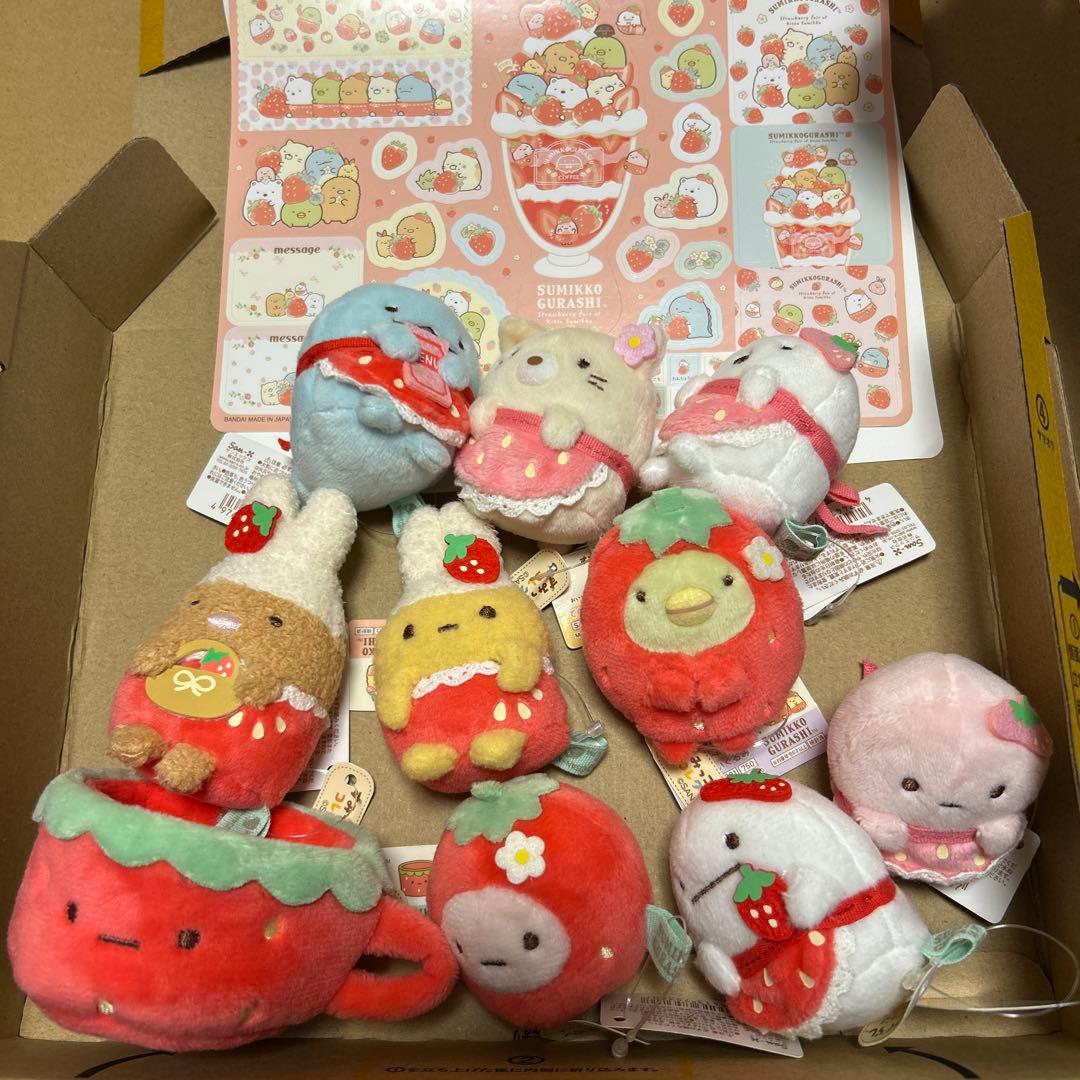 い*り様 すみっコぐらし　喫茶すみっコでいちごフェア　てのりぬいぐるみ　10点セ