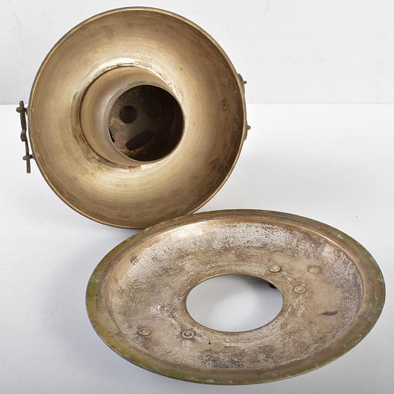 朝鮮　李王家美術工場造　蝙蝠手花彫金　神仙炉　宮廷料理器　V　R5542