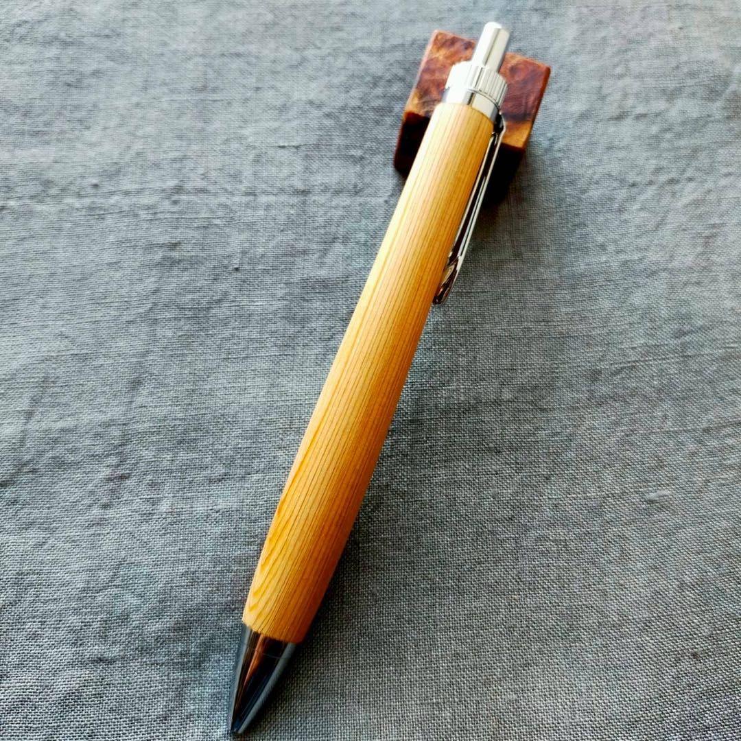 伊勢神宮　檜　ハンドメイド　木軸ボールペン　G2　天然木　シルバー