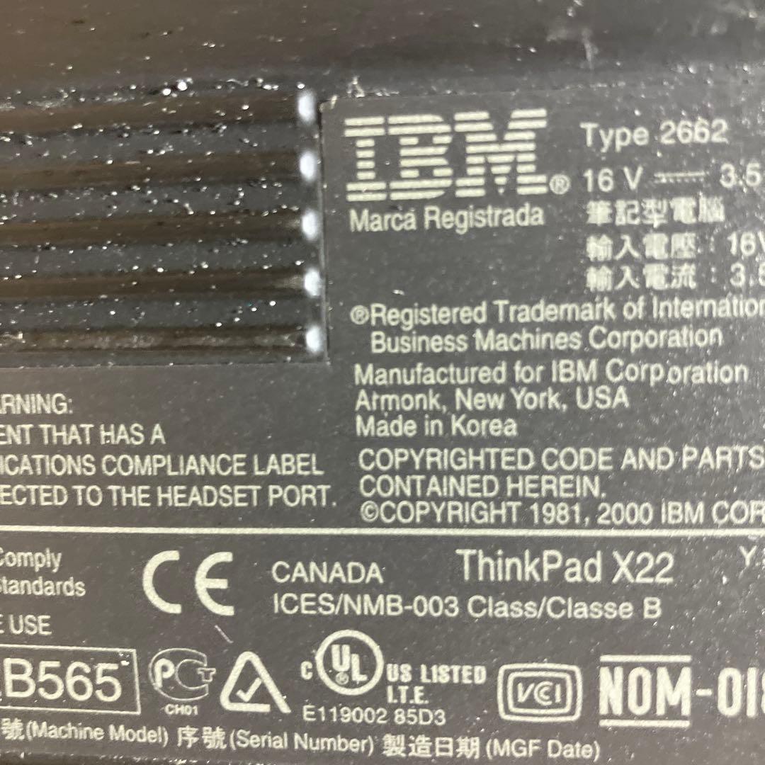 Windowsノート本体 ThinkPad X22 2662-75J