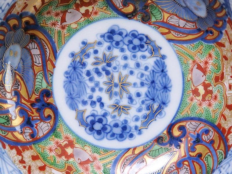 大聖寺伊万里　金襴手　福良雀の図　膾皿　５客　260AS-CXl