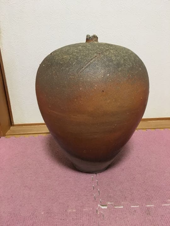 伊賀焼 井戸本青山作 人間国宝清水卯一師事 花瓶個展作品