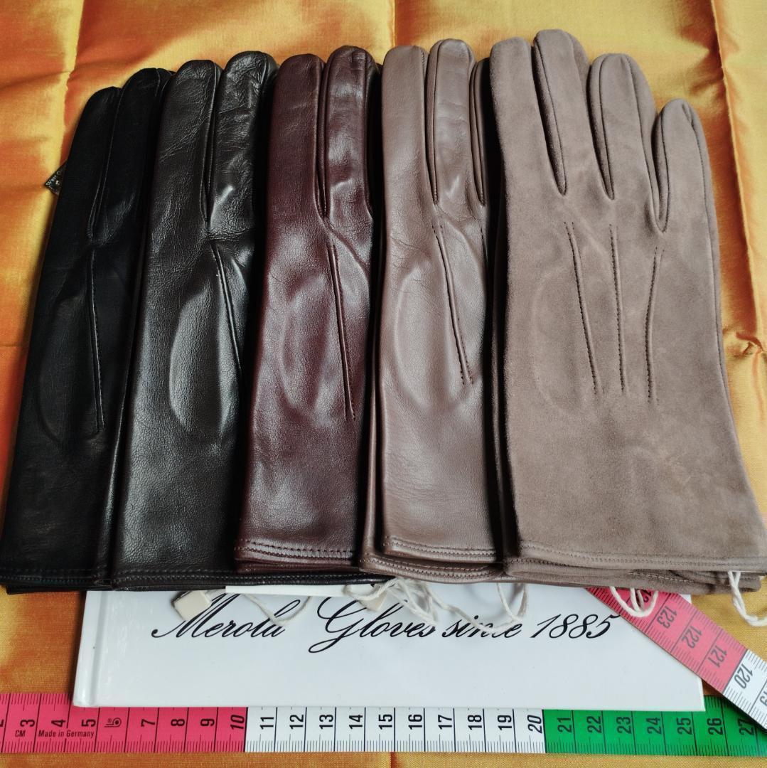 8.0サイズ メローラ ナッパ黒 ライニングなし グローブ 革手袋 MEROLA