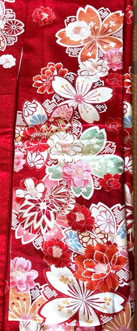 お値下げ⭐︎振袖フルセット　赤　身長149cm仕立て