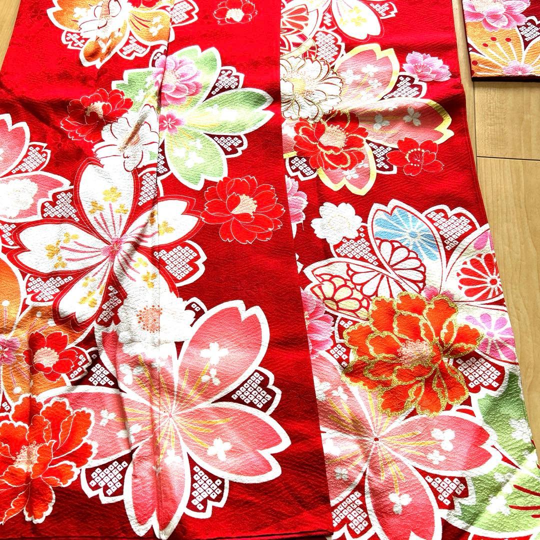 お値下げ⭐︎振袖フルセット　赤　身長149cm仕立て