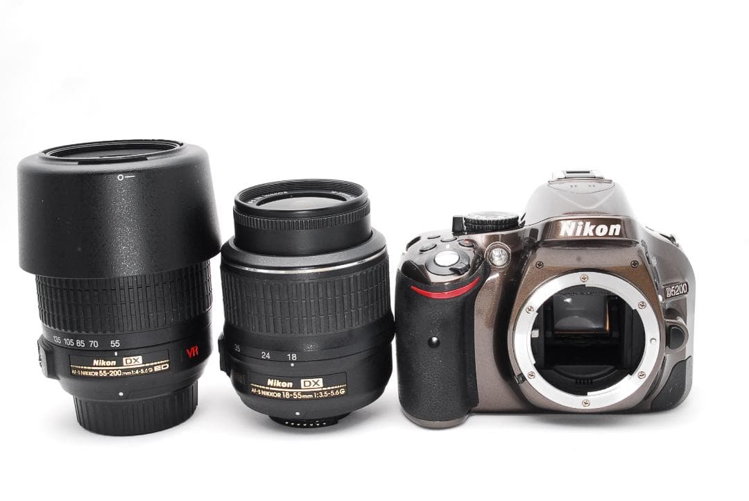 ♥ Nikon D5200 Wレンズ 一眼レフ スマホ転送 レアなブロンズカラー