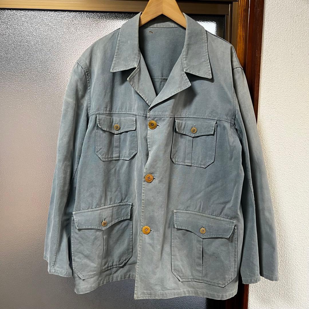 40s french vintage コットンリネン キャンバス ジャケット
