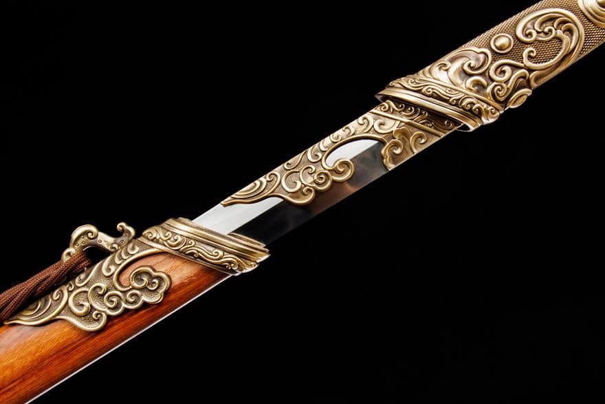 【青衣の剣】古兵器 武具 刀装具 日本刀　模造刀 居合刀 武士道 鑑賞用 美術刀