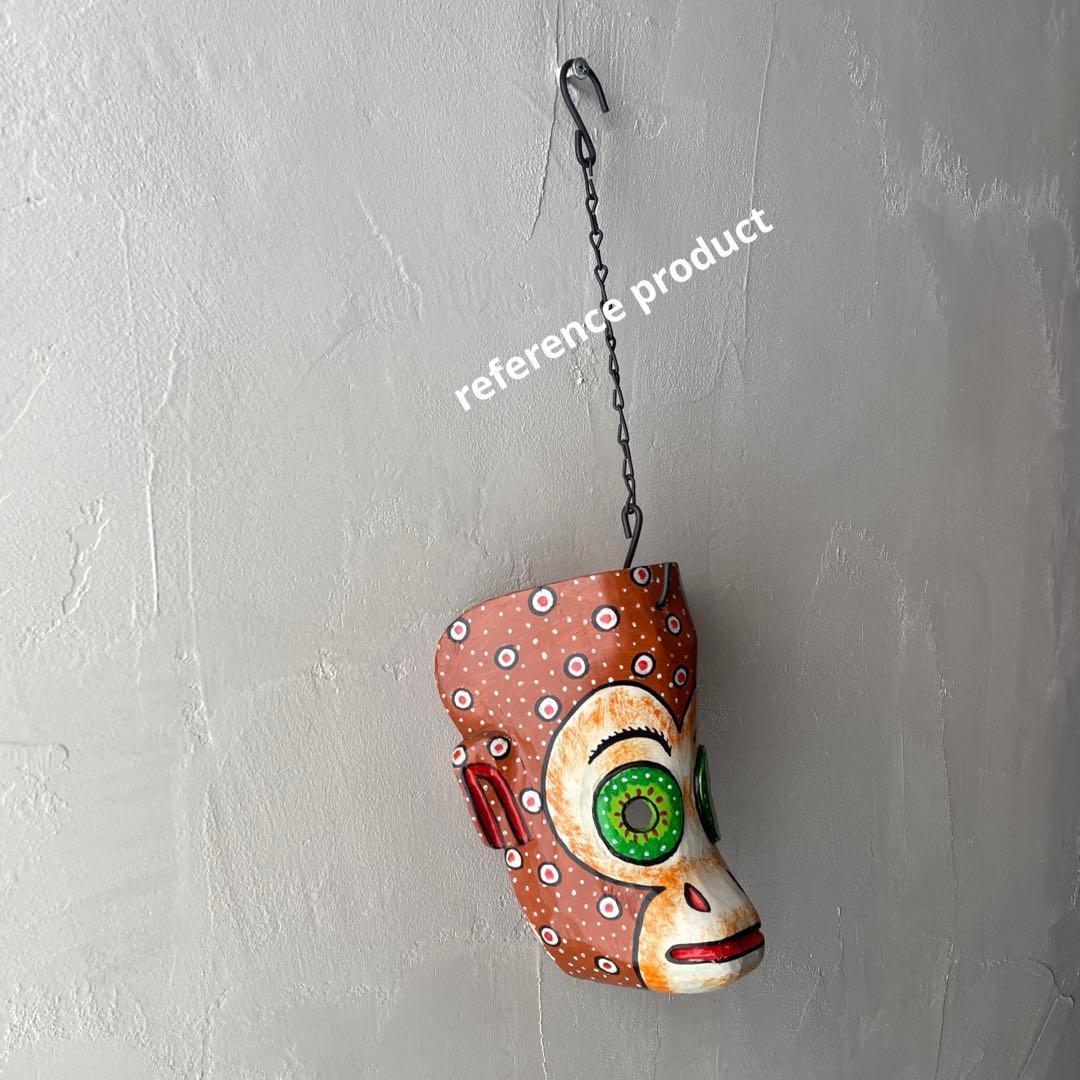 ご確認用　木製　木彫り　猿　マスク　お面南米　メキシコ　壁掛け　カラフル　手描き