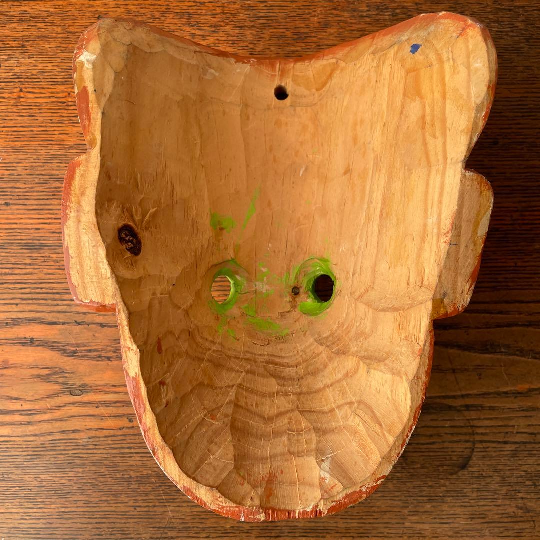 ご確認用　木製　木彫り　猿　マスク　お面南米　メキシコ　壁掛け　カラフル　手描き